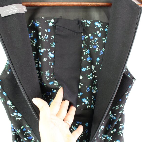 Like Mynded Sleeveless Black Floral Mini Dress Size S‎ - Picture 8 of 9